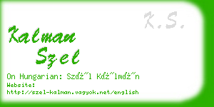 kalman szel business card